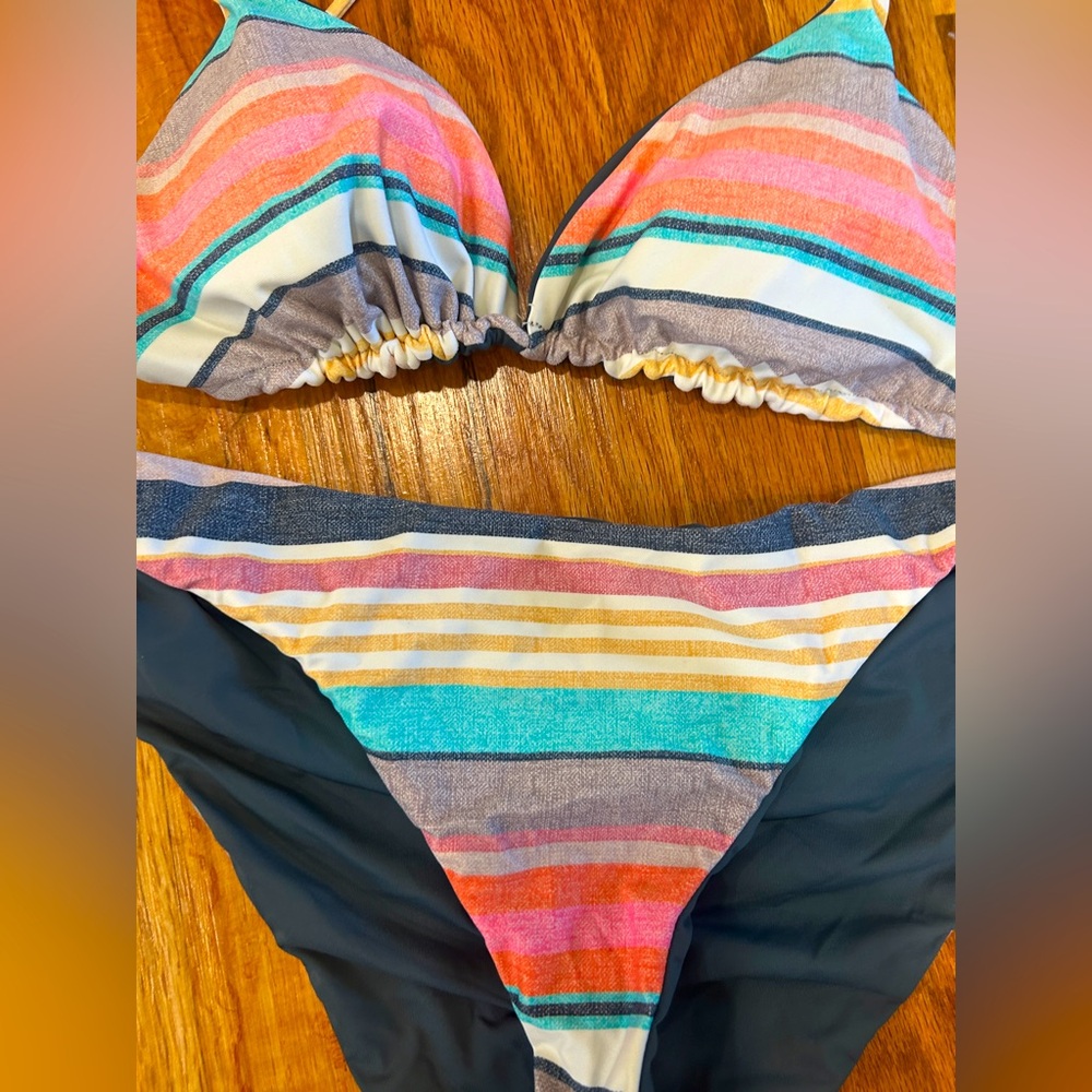 Striped Multicolor rip curl bikini